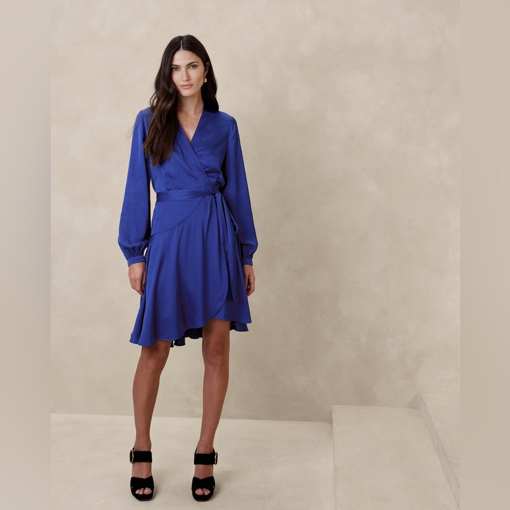 BELICIA SATIN WRAP DRESS